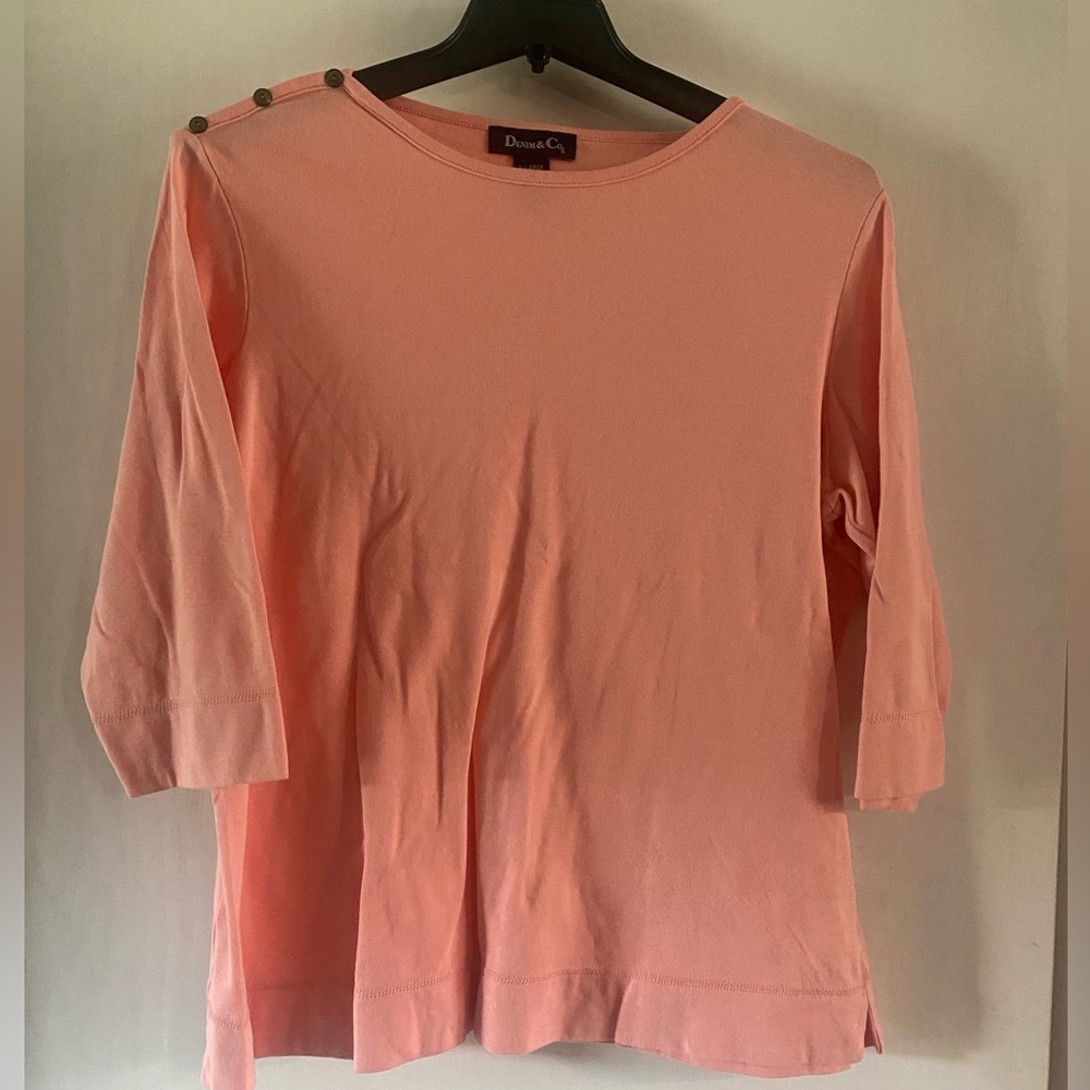 Denim&Co Coral Long Sleeve Top